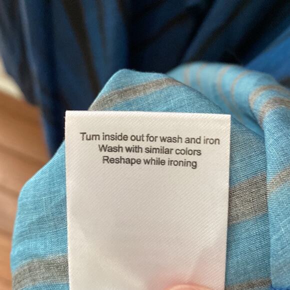 Stella & Rose Blue Black Boho Striped Modest Lightweight Dress sz Small NWOT - Picture 16 of 16